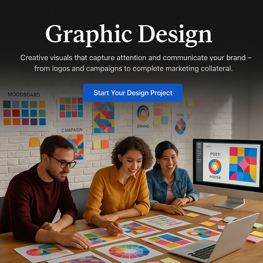 Creative graphic design team at work
